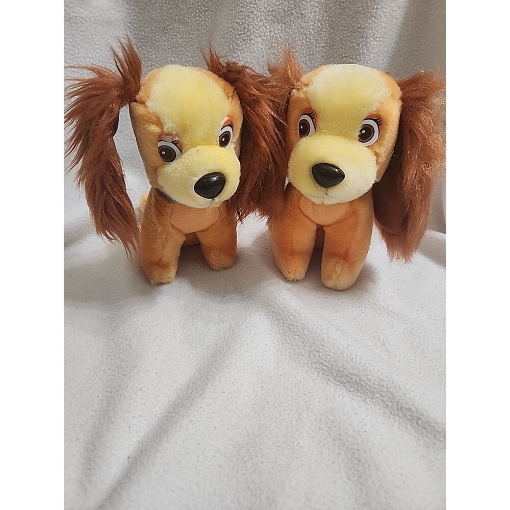 Vintage 1985 Walt Disney Classic Lady And The Tramp Stuffed Plush Lady Dog X 2